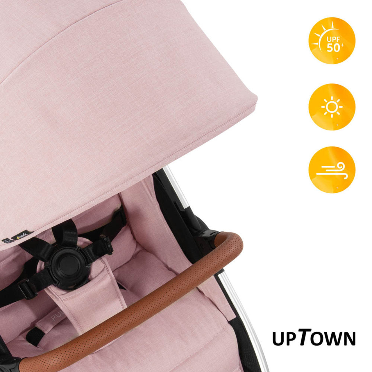 Stylish Uptown Hauck Pushchair - Melange Rose