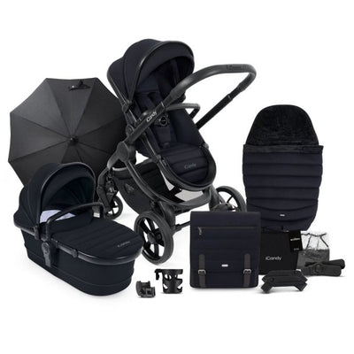 Premium iCandy Peach 7 Pushchair & Maxi Cosi Pebble 360 PRO Travel System Bundle | Black Edition