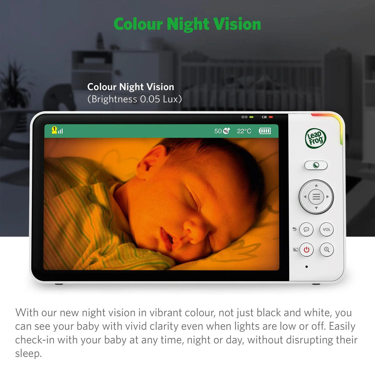 LeapFrog LF920HD 7' Video Baby Monitor with Colour Night Vision – White