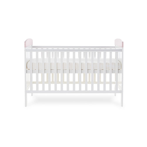 Modern Inspired Cot Bed - Me & Mini ME Elephants With Fibre Mattress Pink or Grey