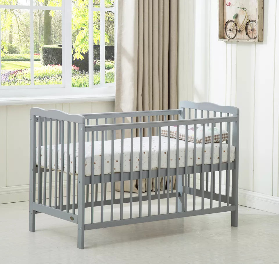 Baby Cot Crib With Water repellent MattressMCC® Grey Brooklyn Grey