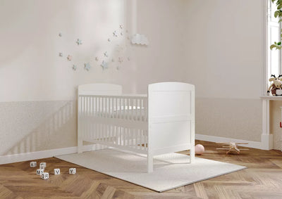 Cot 3 in 1 Baby White Bed New Large Reggie Mattress not included