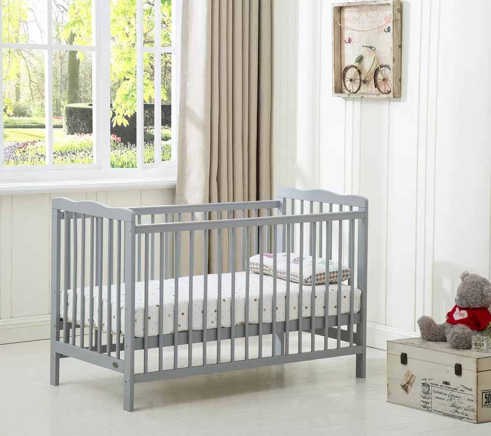 Baby Cot Crib With Water repellent MattressMCC® Grey Brooklyn Grey