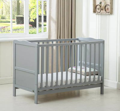 Baby Cot Bed Wooden Orlando and Water Repellent Mattress White or Grey