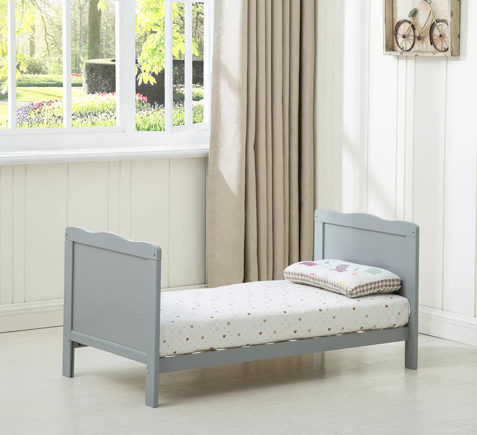 Baby Cot Bed Wooden Orlando and Water Repellent Mattress White or Grey