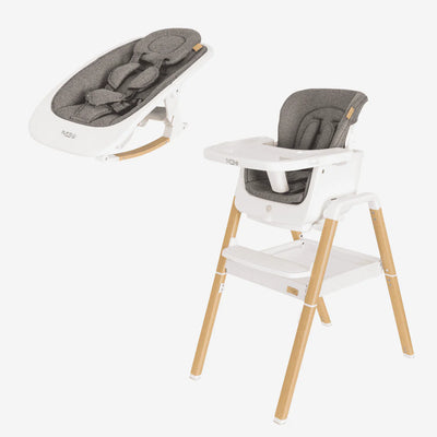 Modern Stylish Nova Birth to 12 Years Highchair - White/Oak