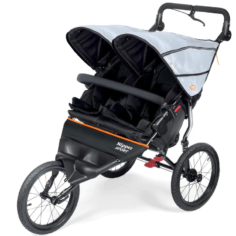 Pushchair Out ‘n’ About Nipper Sport Double V5 - Forest Black, Rocksalt Grey