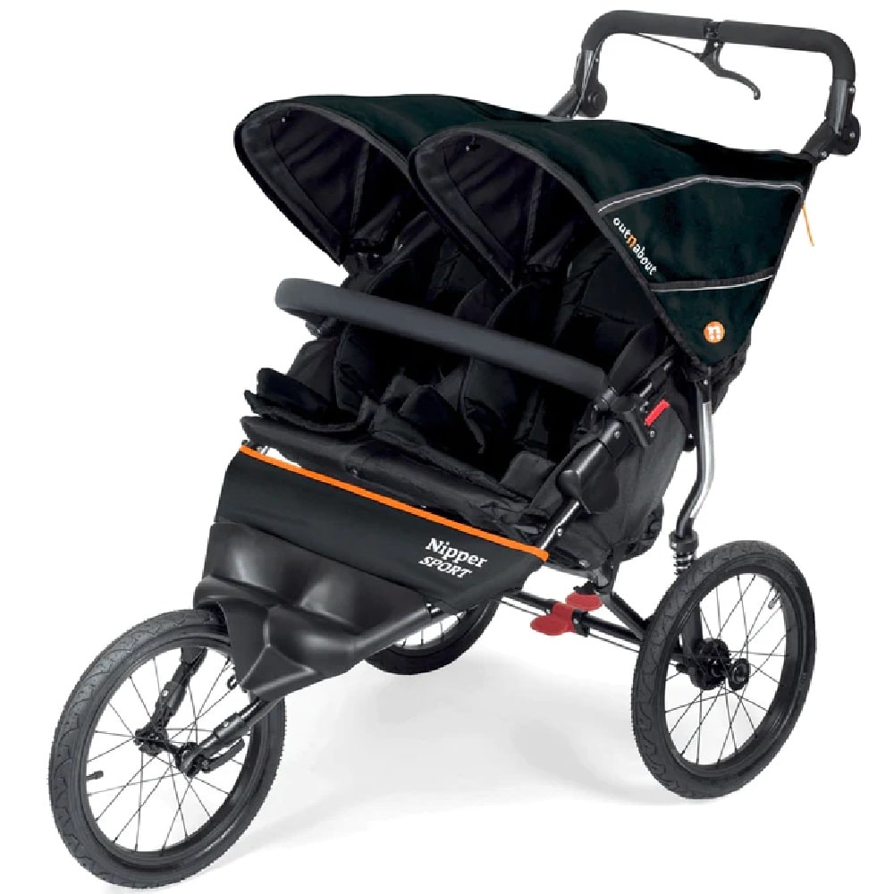 Pushchair Out ‘n’ About Nipper Sport Double V5 - Forest Black, Rocksalt Grey