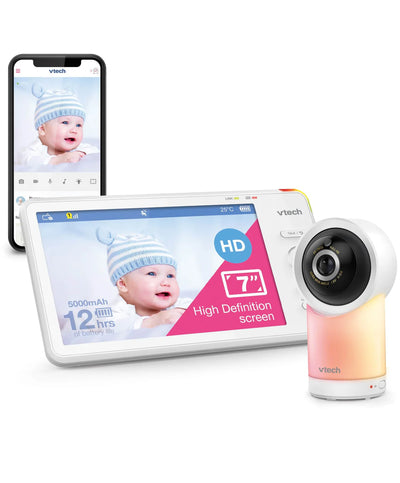 VTech RM7766HD 7 Smart Pan & Tilt Baby Monitor in White