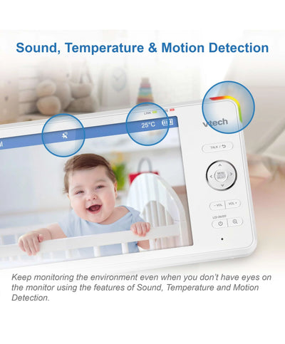 VTech RM7766HD 7 Smart Pan & Tilt Baby Monitor in White